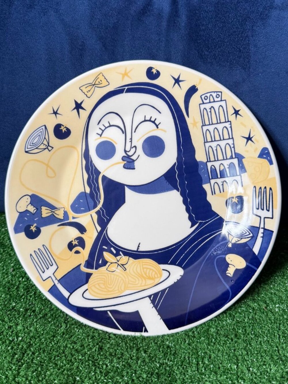 Andre Mello 2018 Spoleto Mona Lisa Italy Collectible Pasta Plate Restaurant Ware